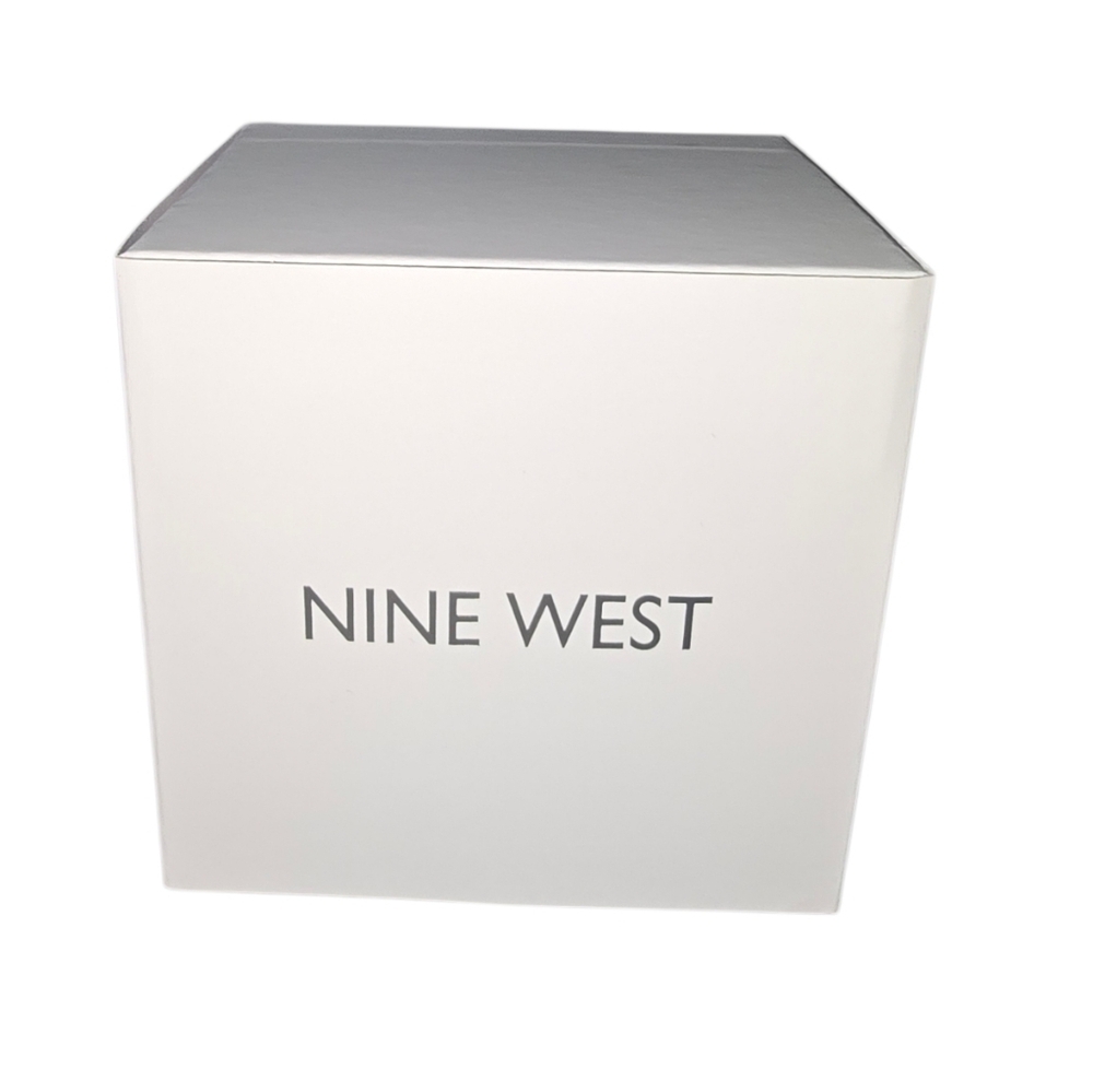 Nine West Men's Jasper Dress Watch Black Leather NWB